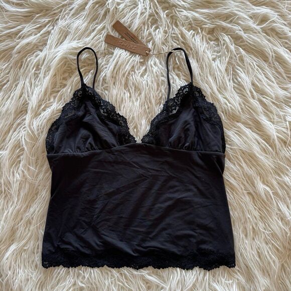 Skims Fits Everybody Lace Triangle Cami Onyx Size Large - Picture 1 of 8